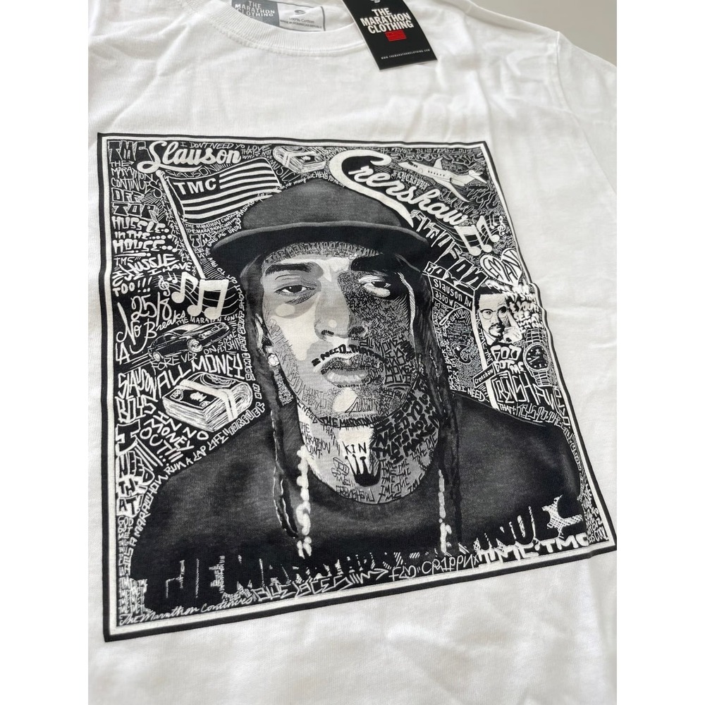 The Marathon Clothing Nipsey Hussle Crenshaw Slauson T-Shirt White XL TMC New